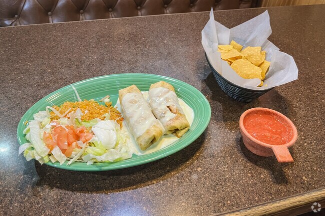 A chimichanga plate at the Santa Fe Mexican Grill.