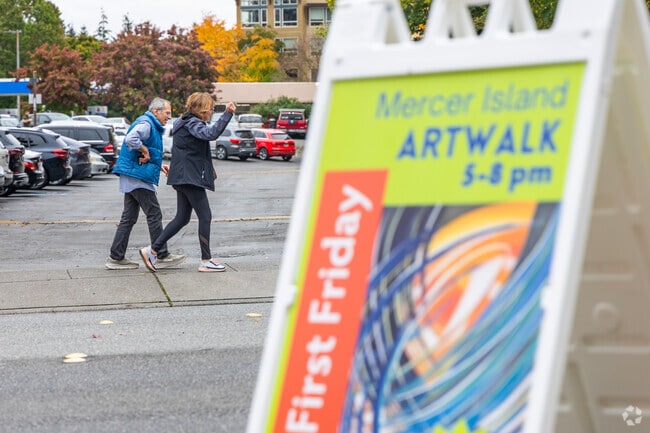 Downtown Mercer Island hosts an artwalk every month.