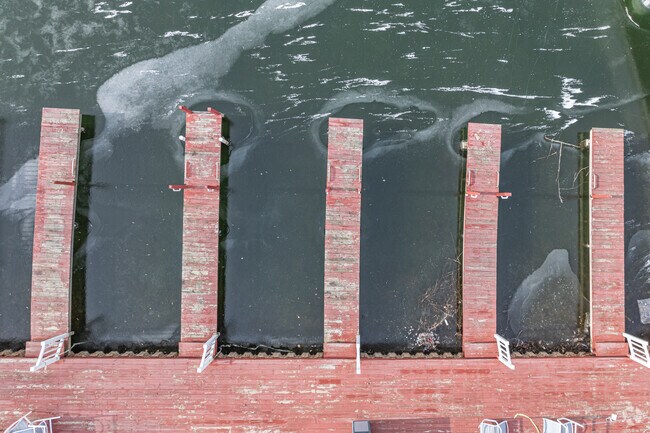 Willow Lake Estates features docks for boating in the summer.