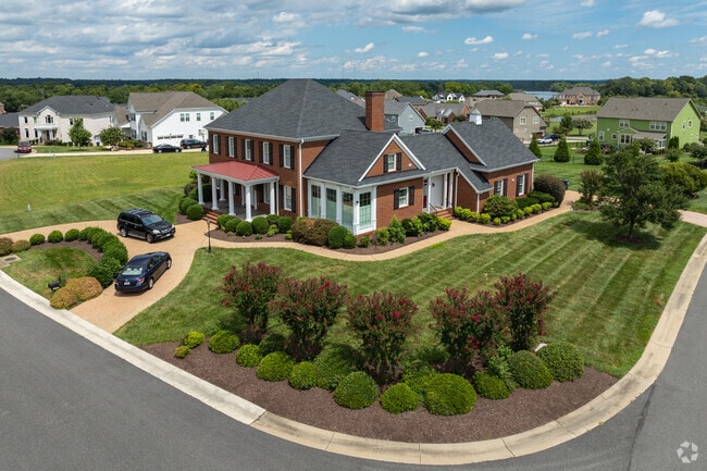 Newer Colonial revival homes are found throughout the Bermuda Hundred neighborhood.