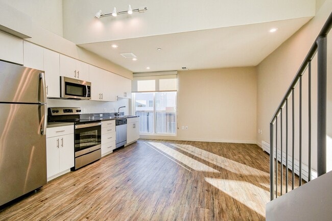 Modern kitchen with stainless steel appliances
