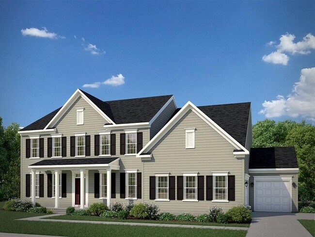 The Carson Federal Elevation with Opt. 3/4 Porch, Opt. 3 Car Side Load Garage