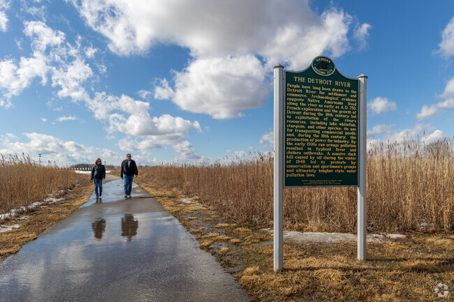 Detroit River International Wildlife Refuge is traversable via the Trenton Town Trail.
