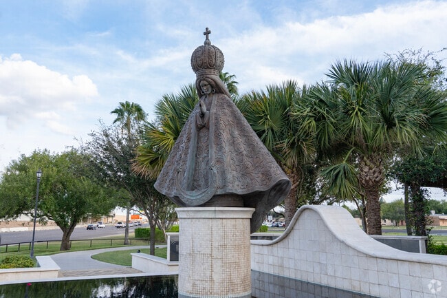 Our Lady of San Juan Del Valle bronze statue is located in San Juan, Texas.