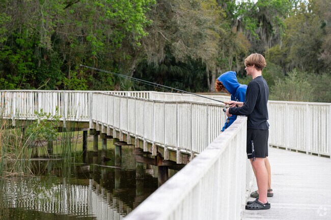 Countryside residents visit Buschman Park for recreational fishing opportunities.