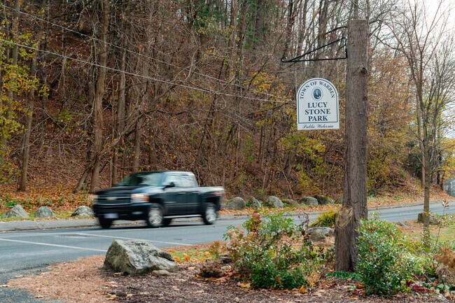 The town of Warren welcomes its residents and visitors to Lucy Stone Park.