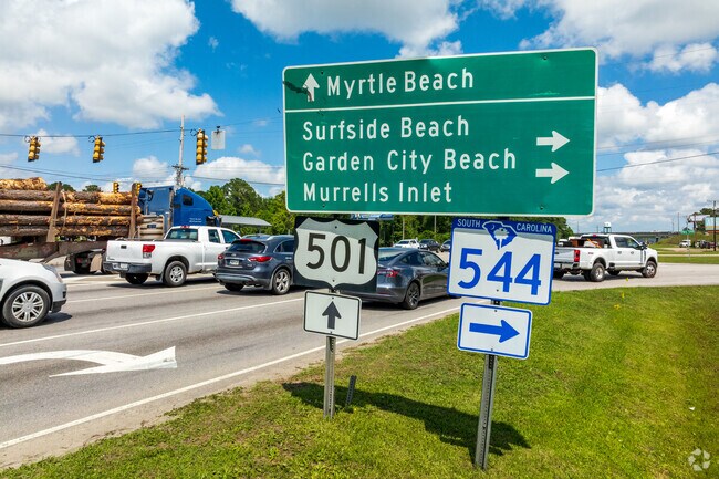 Highways 501 and 544 are the main roads through Red Hill.