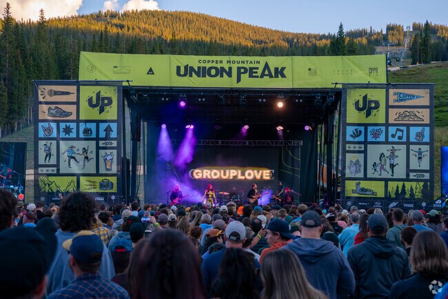 Against an awe inspiring backdrop, GroupLove plays for a huge crowd in 
Copper Mountain, CO.