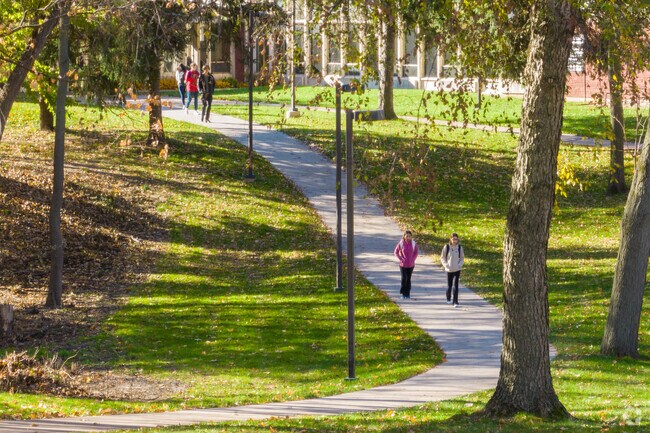 College Circle is a bustling neighborhood, with students and residents out and about.