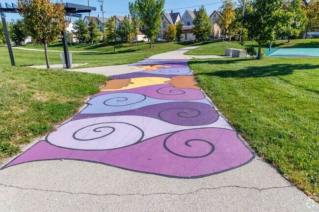 A nice mural painted on the path of Moody Park.
