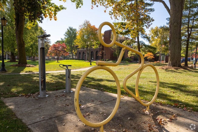 A free bike repair setup is available to those riding around Grosse Pointe Shores.
