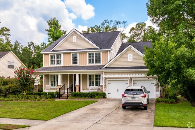 In Southbridge, many large colonial revival homes have a two-car garage.