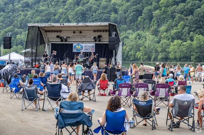 Carroll Township folks get close up to the stage at Rockin on the Mon Fest in Monongahela.