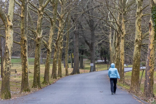 Reservoir Park’s hills offer gravel paths and views toward downtown York.