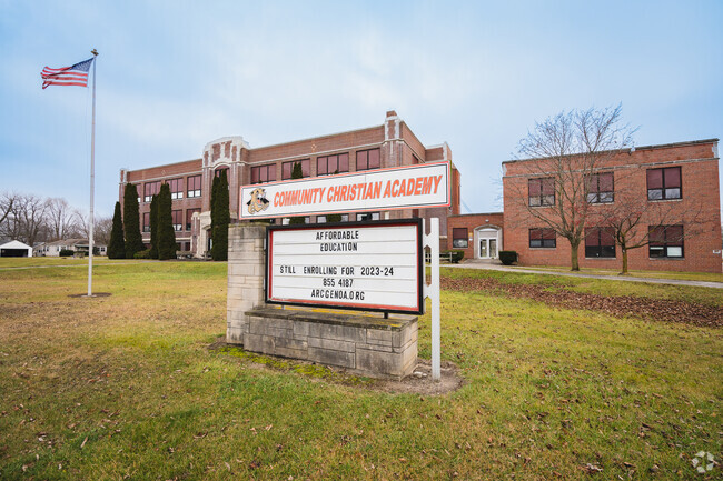 Community Christian Academy front facade and flagpole