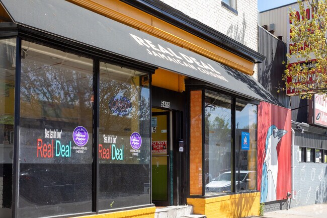 Located in Winston-Govans Real Deal Jamaican & American Carry is known for their jerk chicken.