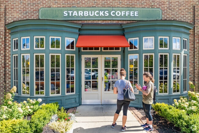 Starbucks Coffee is situated on Maine Street in New Albany Village near Preserve South.