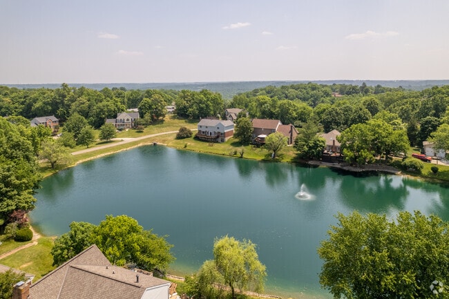 A lake is a feature at this Alexandria subdivision.