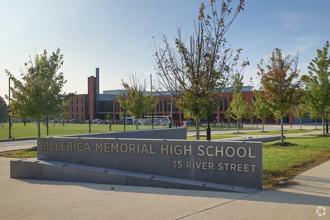 Billerica Memorial High School, opened in 2019, serves Pinehurst students with modern facilities.