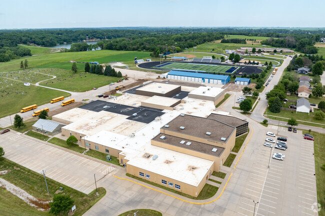 Panora Middle School's campus is shared with the high school and elementary school.