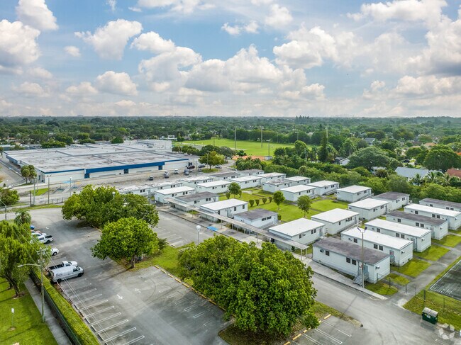 A look down at Pioneer Middle School in the Flamingo Gardens neighborhood of Cooper City, FL.
