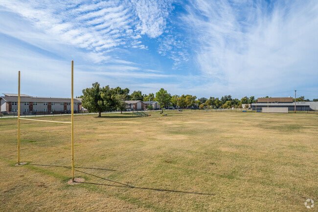 Football field excitement at Monroe Elementary School in Norman.