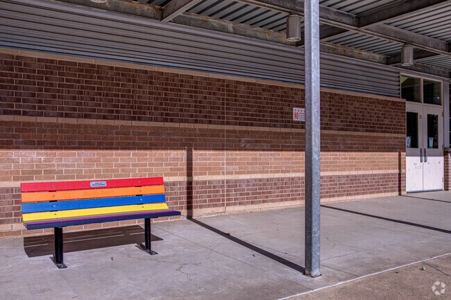 Buddy benches ae commonly seen around Baldwin Elementary School in Meridian.