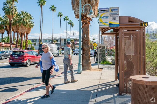 Old Las Palmas visitors use the bus line to explore the shops on Palm Canyon Drive.