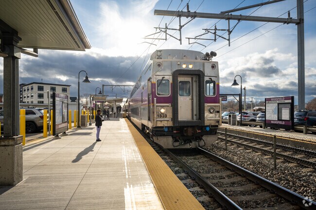 The commuter rail connects Mansfield to surrounding areas.