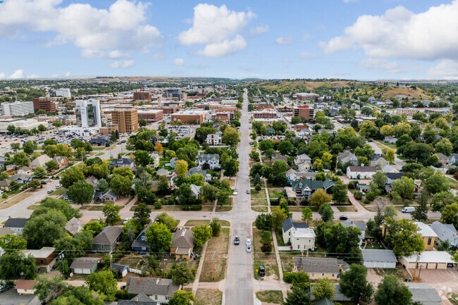 Downtown Rapid City offers suburban living mixed with city living.