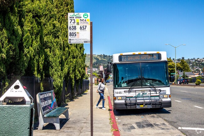 Many people in Hegenberger use the AC transit line to get around the area.