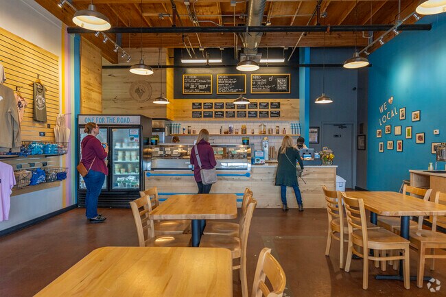 Wild Scoops near Tudor Area features a vibrant interior and local ice cream flavors.