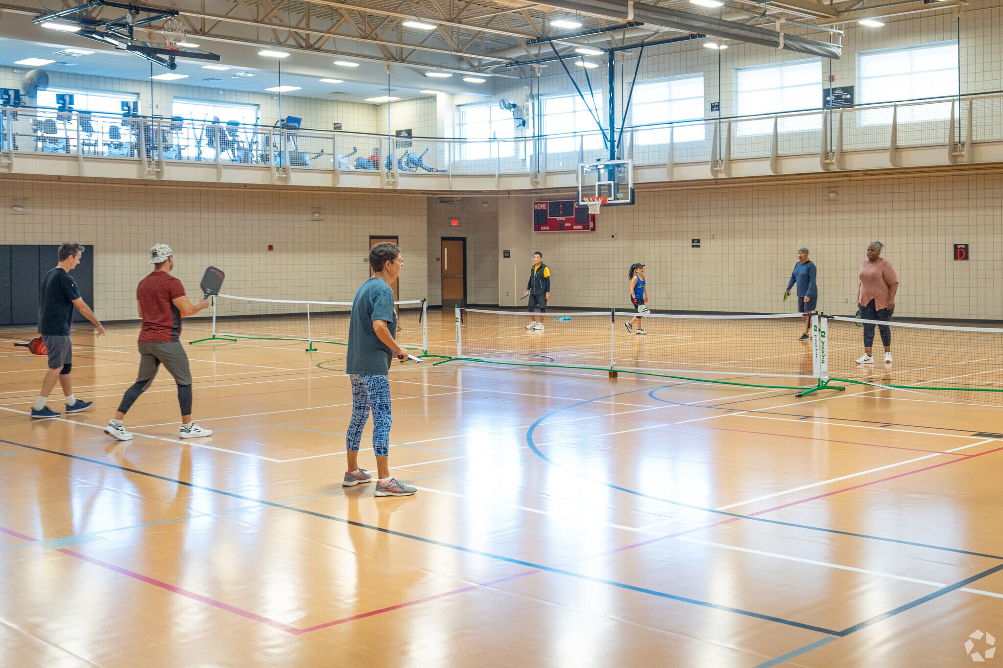 Play some pickle ball at the Mustang Recreation Center near South Mustang.