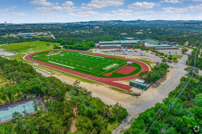 West Ridge Middle School is a new school that sits on a large hill country property in Austin.