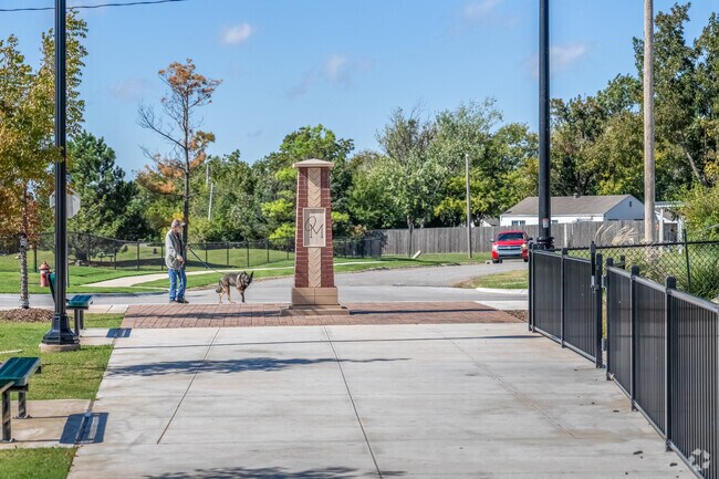 Lumberman residents enjoy walking along the neighborhood streets with their pets.