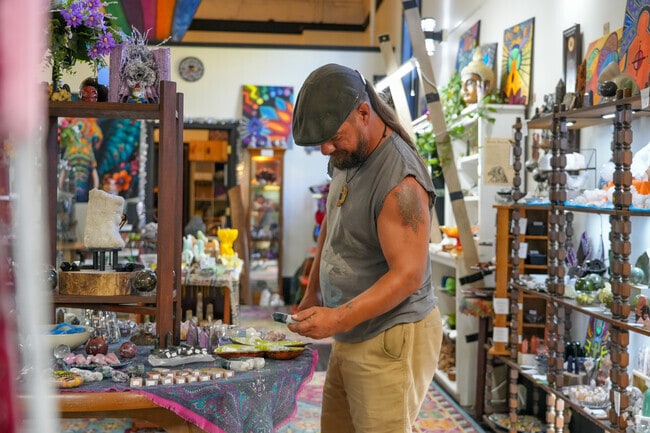Crystals and gems are featured at The Hive of Light in downtown Goshen.