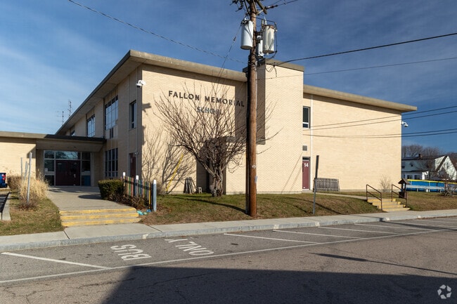 Main entrance at Fallon Memorial School in Darlington.