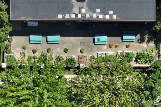 Students at McKinley Elementary School can sit outside and enjoy the sunshine.