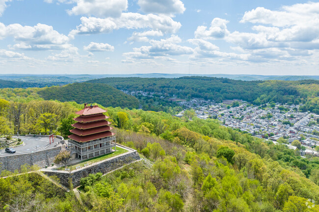 View from the nearby historical landmark, the Pagoda, in St. Lawrence.