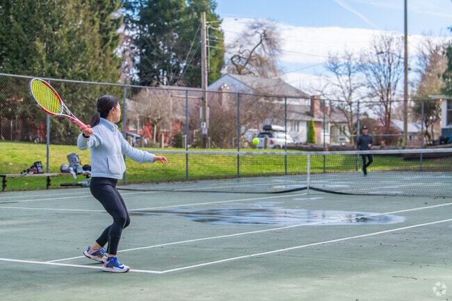 Play a round of tennis with a friend at the Bryant Tennis Courts.