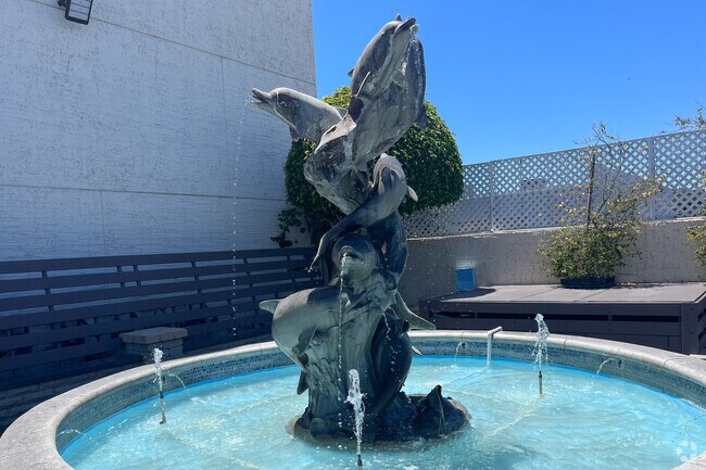 Little Saigon’s dolphin fountain is a cultural landmark near Midway City.