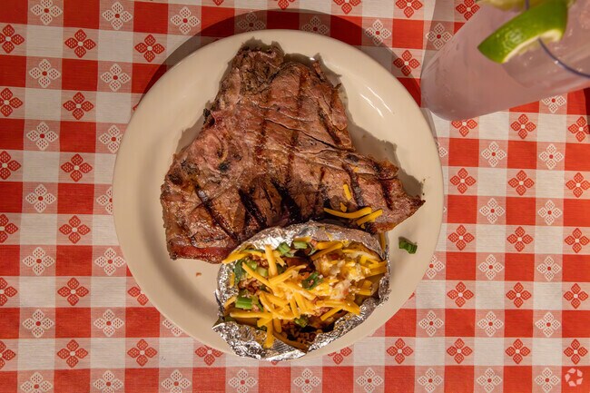 The famous "Cowboy Steak Dinner" at the Pinnacle Steakhouse in Trail Dust Town.