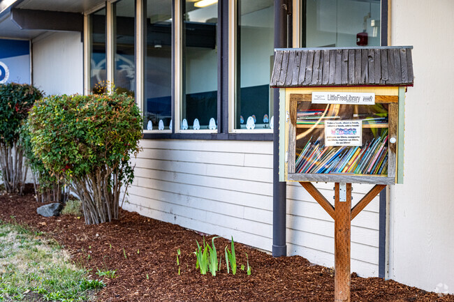 Give a book or take a book at Lafayette Elementary School in Albany, Oregon.