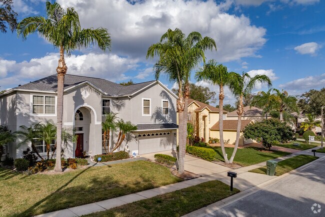 A beautiful row of two story homes with attached garages in Prairie Lake.