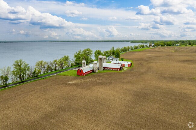 Lake Champlain borders rich farmland throughout Alburgh Town’s rural landscape.