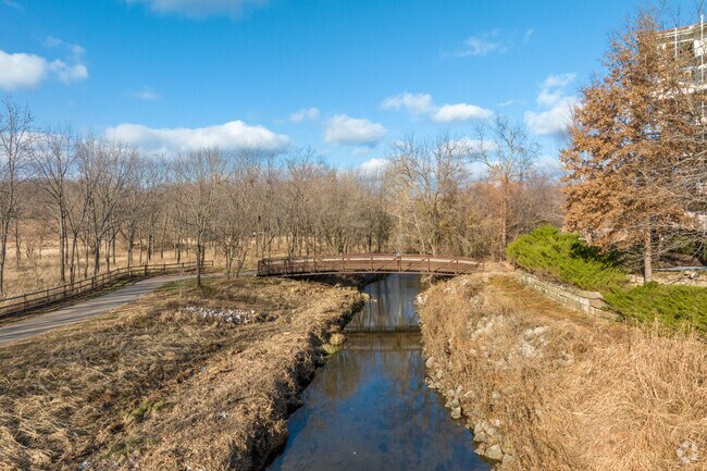 Indian Valley Park creek trail in Central Overland Park is a popular park for hiking.