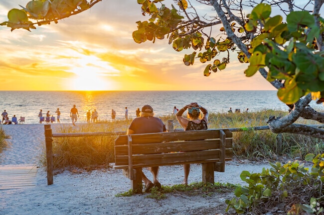 Residents of Englewood head down to Manasota Beach for a beautiful sunset.