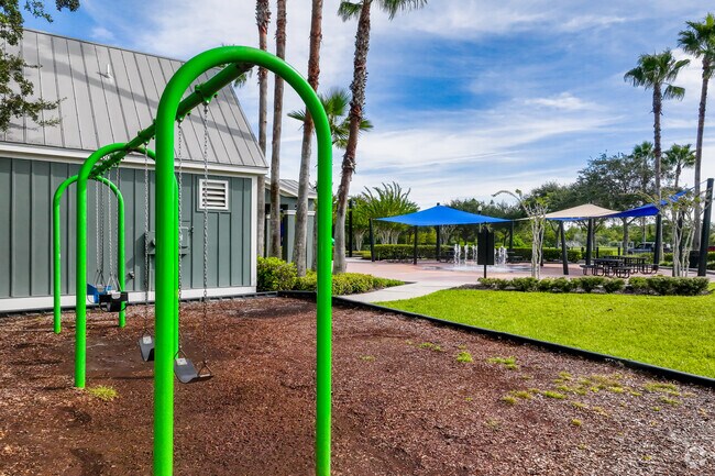 Swing set ready for use at the Tanja King Park.