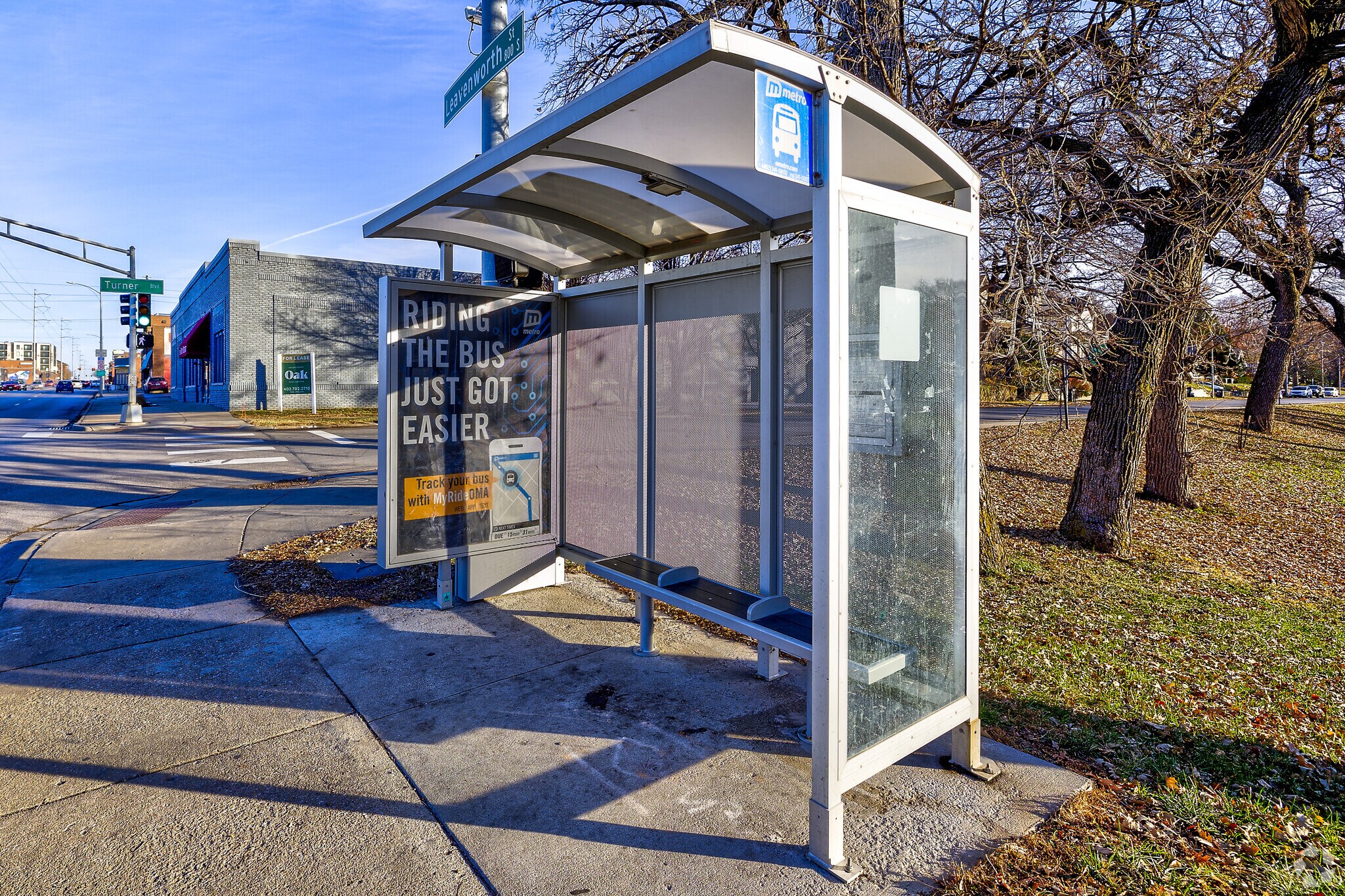 There are many bus stops available to residents of the Leavenworth neighborhood.