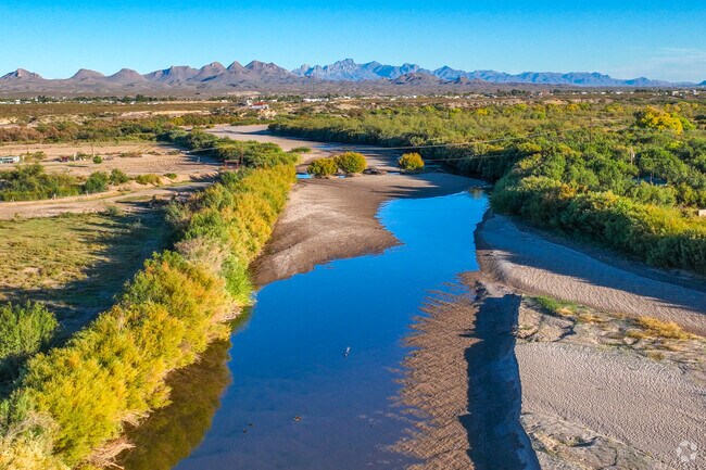 The Rio Grande river offers trails nearby and essential water for the farms and plants.